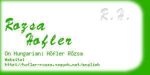 rozsa hofler business card