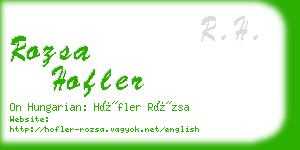 rozsa hofler business card